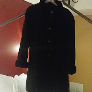 Faux Shearling Black Coat